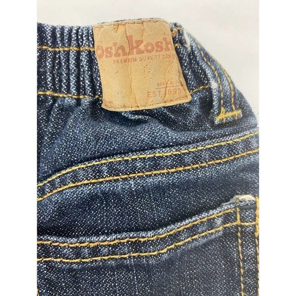 OshKosh Red Green Flannel Patch Jeans Christmas Winter Fall - Size 12 Months - Picture 6 of 8